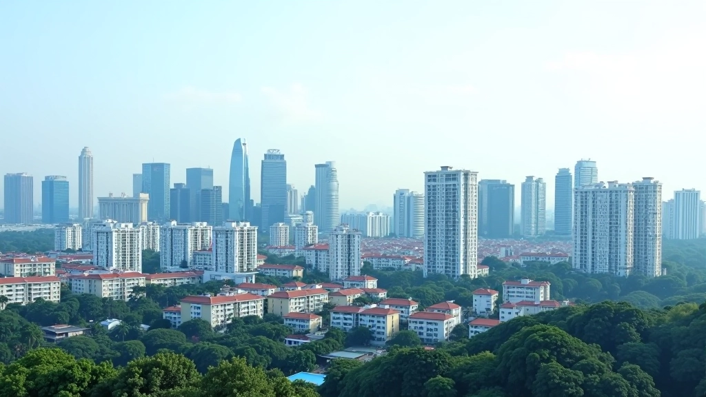 Singapore city skyline showing diverse residential buildings from different districts